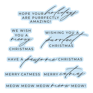 Meowy Christmas Sentiments Press + Foil Plates & Die Set by Yana Smakula