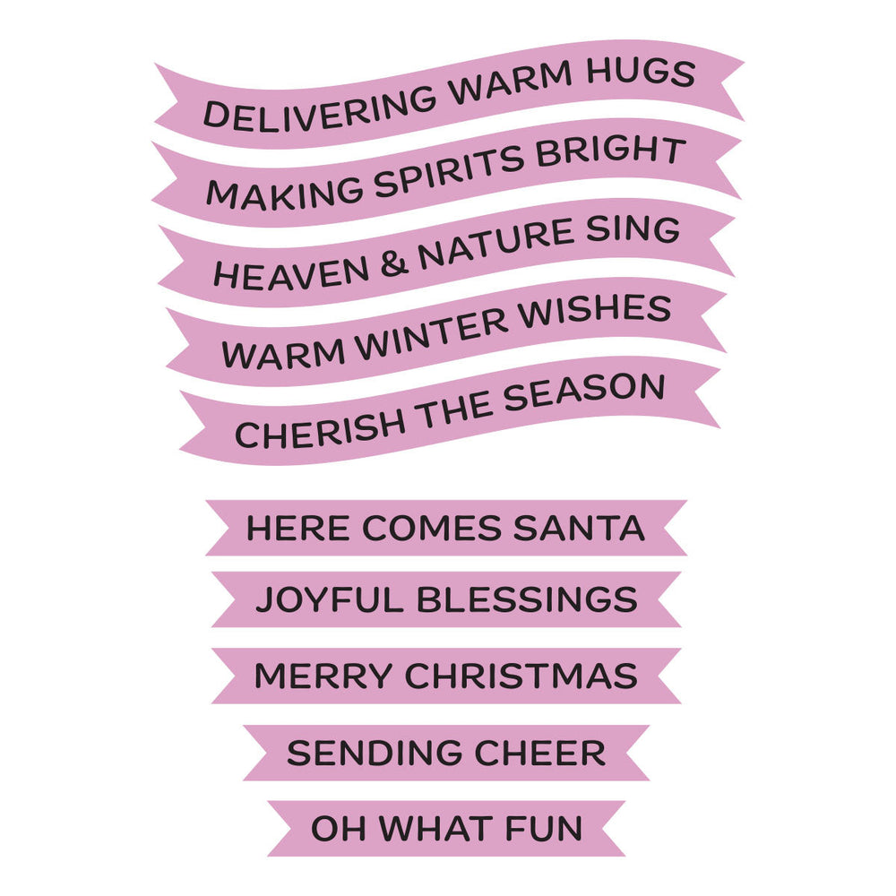 Holiday Banner Greetings Press + Foil Plate & Die Set