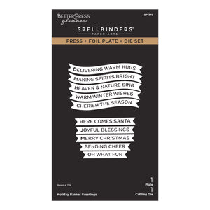 Holiday Banner Greetings Press + Foil Plate & Die Set