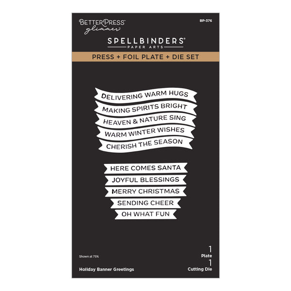Holiday Banner Greetings Press + Foil Plate & Die Set