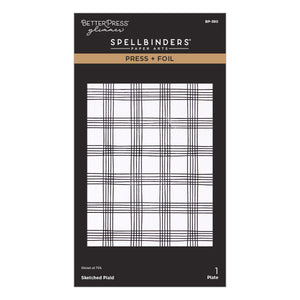 Oh What Fun Sketched Plaid Press + Foil Plate