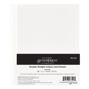 Porcelain Double Weight BetterPress A7 Cotton Card Panels  - 25 Pack