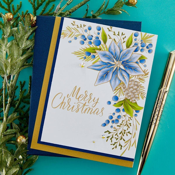 Poinsettia Corner Press + Foil Plate & Die Set