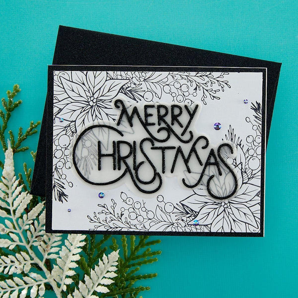 Poinsettia Corner Press + Foil Plate & Die Set