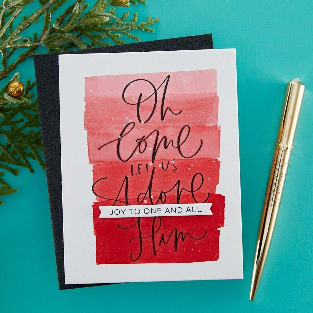 Merry & Bright Sentiment Strips Press Plate & Die Set