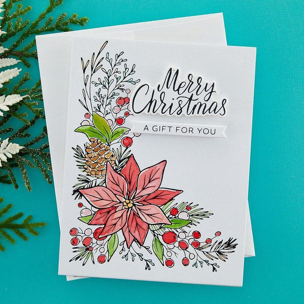 Merry & Bright Sentiment Strips Press Plate & Die Set