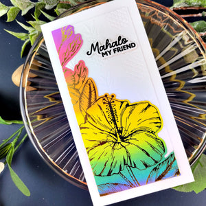 Hibiscus Bloom Press and Foil Plate of the Month - card project 14