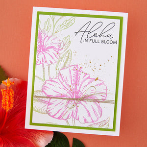 Hibiscus Bloom Press and Foil Plate of the Month - card project 3