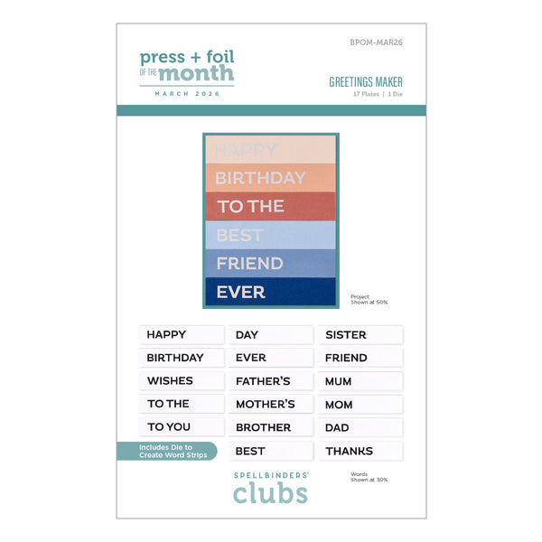 Greetings Maker - Press & Foil Plate of the Month