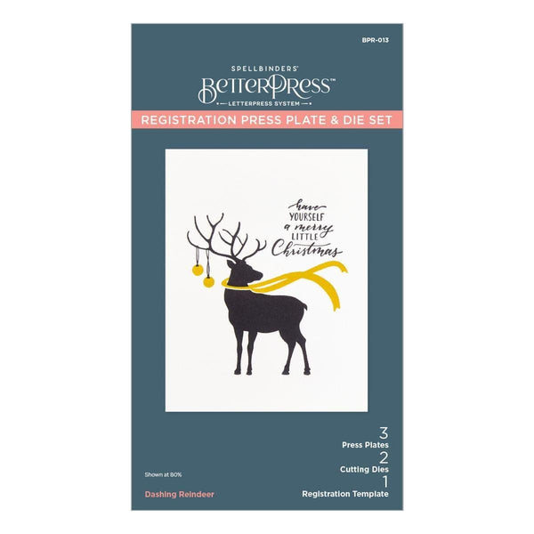 Dashing Reindeer Registration Press Plate & Die Set from the Home for the Holidays Collection