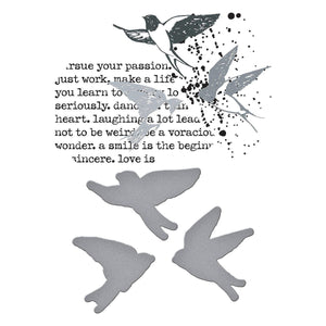 Collaged Birds BetterPress Plates & Die Set by Dina Wakley