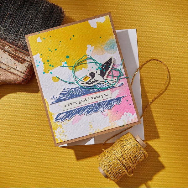 Collaged Birds BetterPress Plates & Die Set by Dina Wakley