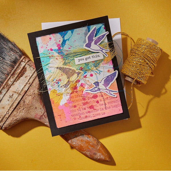 Collaged Birds BetterPress Plates & Die Set by Dina Wakley