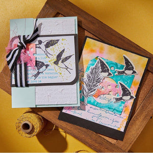 Collaged Birds BetterPress Plates & Die Set by Dina Wakley