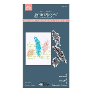 Feather Dream BetterPress Plates & Die Set by Dina Wakley