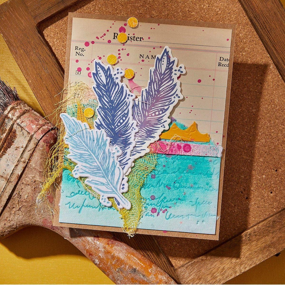 Feather Dream BetterPress Plates & Die Set by Dina Wakley