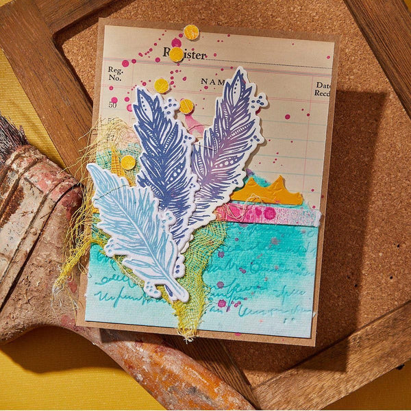 Feather Dream BetterPress Plates & Die Set by Dina Wakley