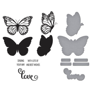 Butterfly Silhouettes Registration Press Plate & Die Set by Lisa Horton