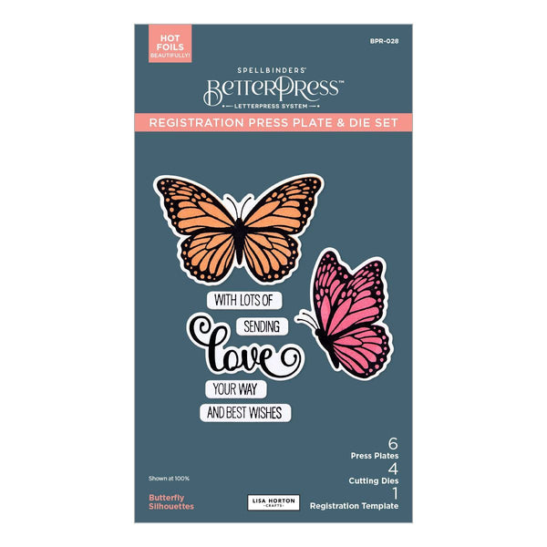 Butterfly Silhouettes Registration Press Plate & Die Set by Lisa Horton