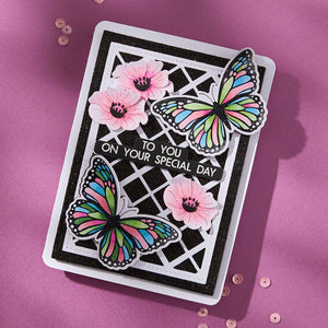 Butterfly Silhouettes Registration Press Plate & Die Set by Lisa Horton