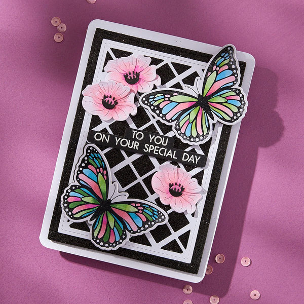 Butterfly Silhouettes Registration Press Plate & Die Set by Lisa Horton