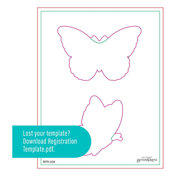 Butterfly Silhouettes Registration Press Plate & Die Set by Lisa Horton