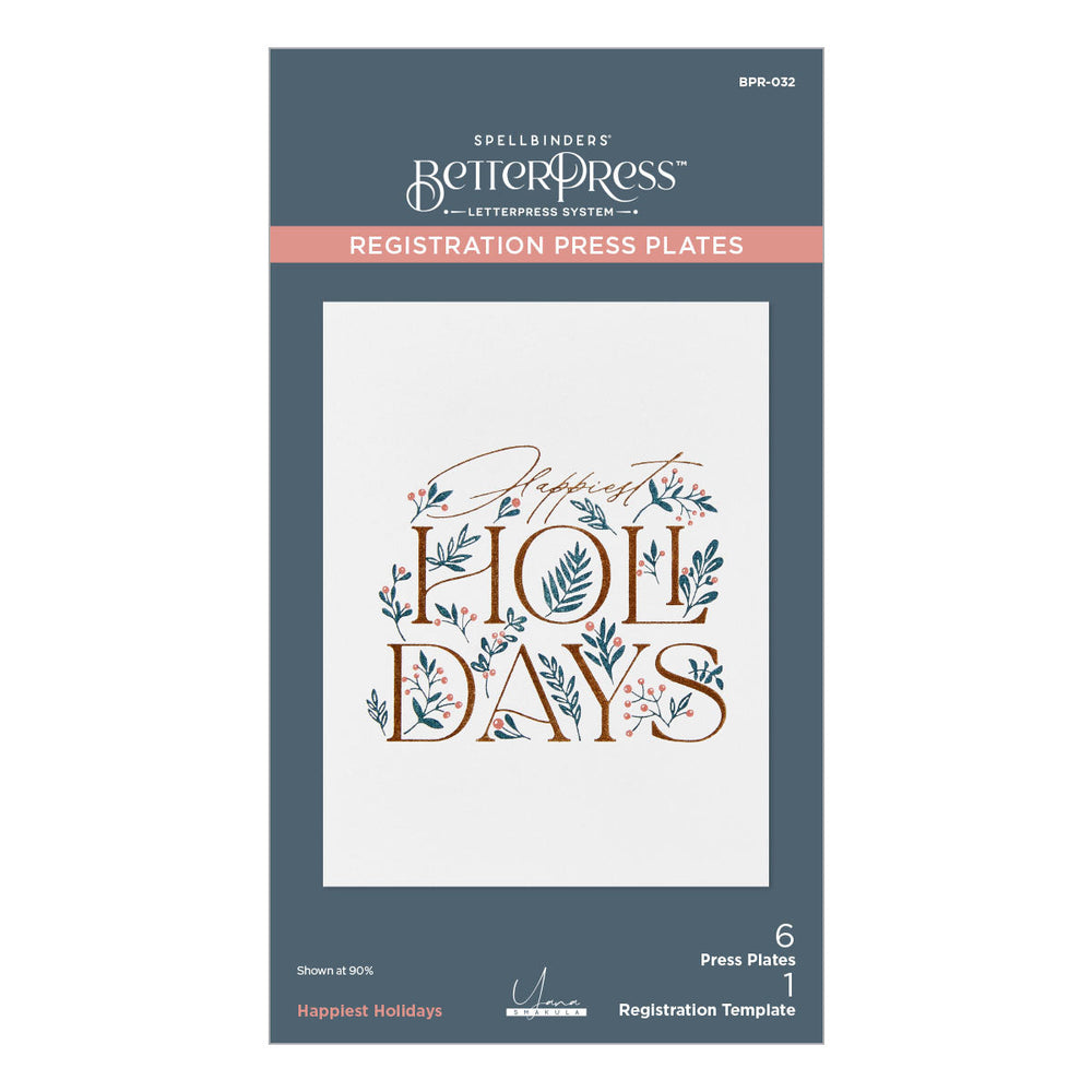 Happiest  Holidays Registration Press Plate Set by Yana Smakula