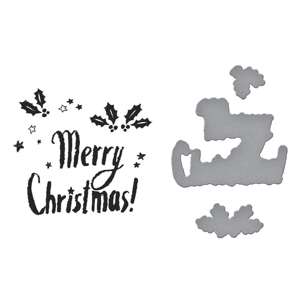 Starry Merry Christmas Registration Press Plate & Die Set by Dina Wakley