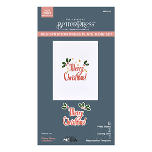 Starry Merry Christmas Registration Press Plate & Die Set by Dina Wakley