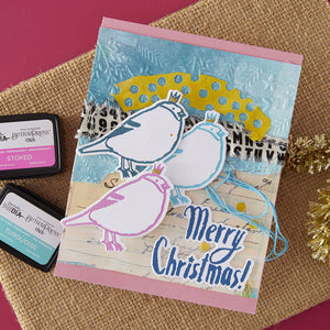 Merry, Merry, Merry Bird Registration Press Plate & Die Set by Dina Wakley