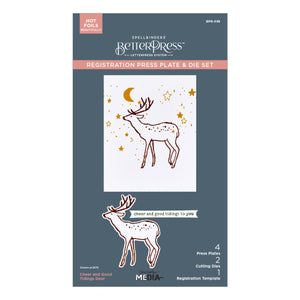 Cheer and Good Tidings Deer Registration Press Plate & Die Set by Dina Wakley