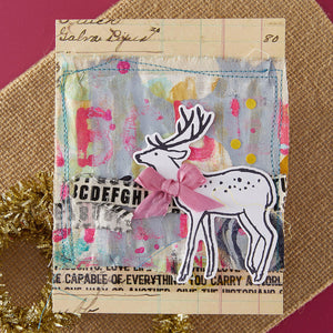 Cheer and Good Tidings Deer Registration Press Plate & Die Set by Dina Wakley