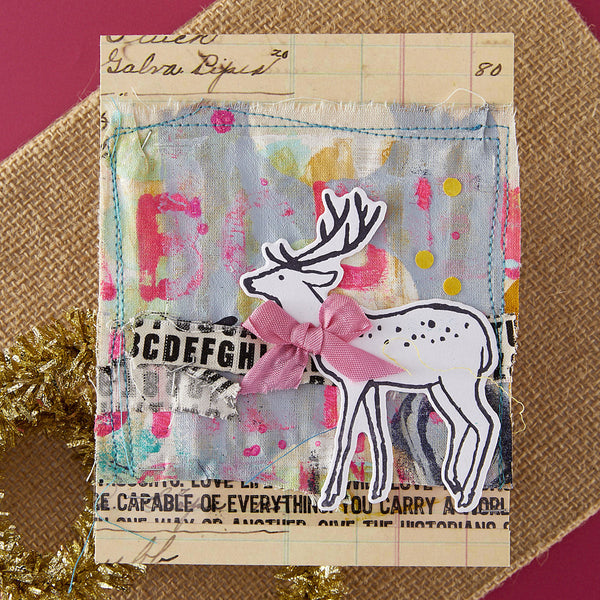 Cheer and Good Tidings Deer Registration Press Plate & Die Set by Dina Wakley