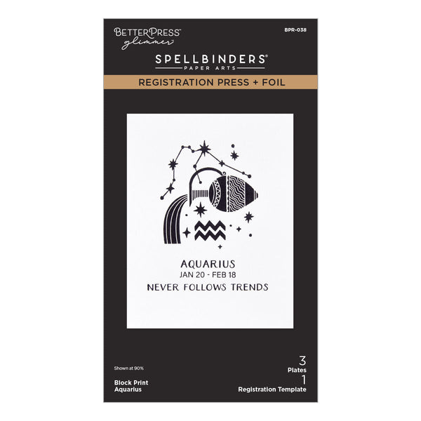 Block Print Aquarius Registration Press + Foil Plate