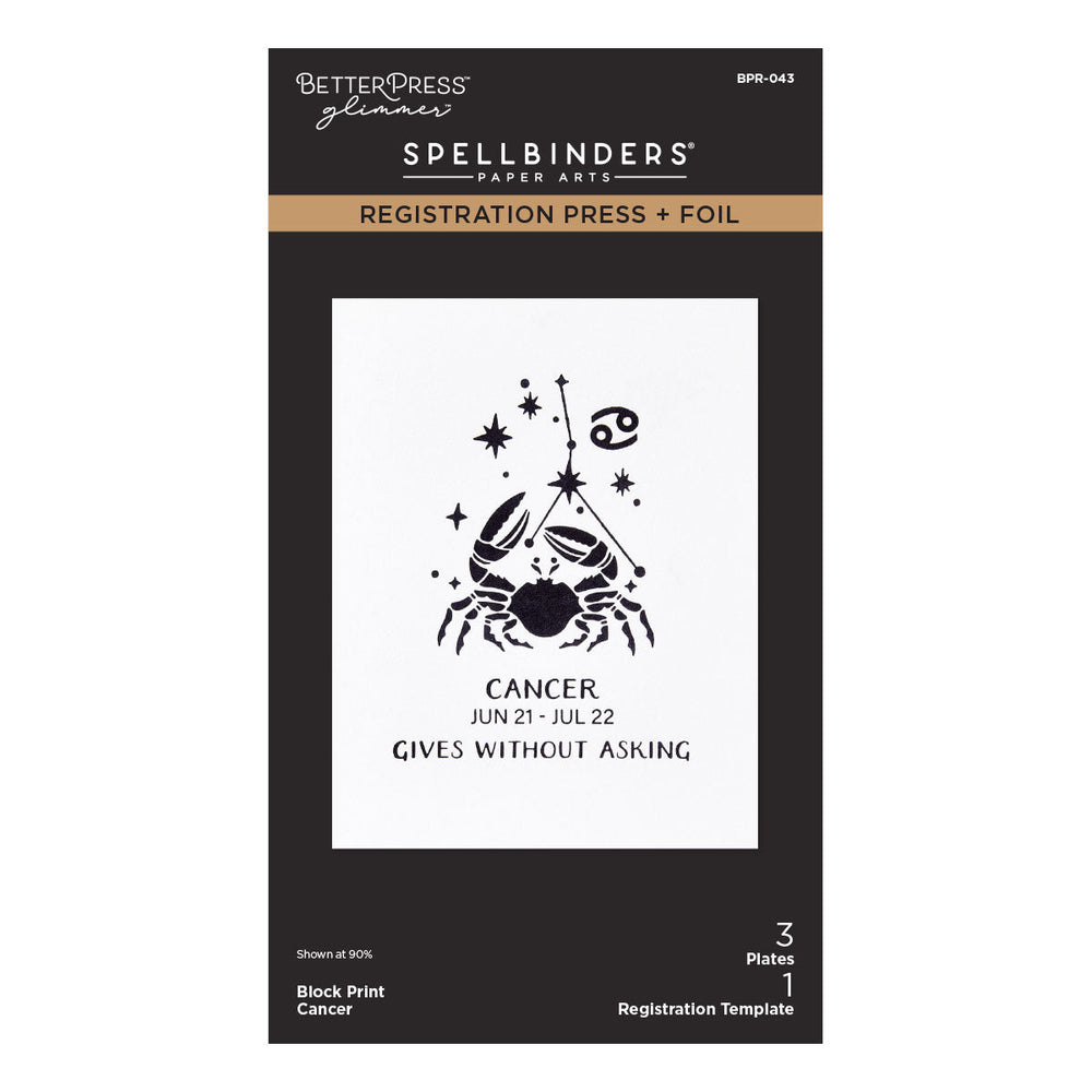 Block Print Cancer Registration Press + Foil Plate