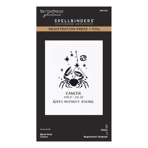 Block Print Cancer Registration Press + Foil Plate