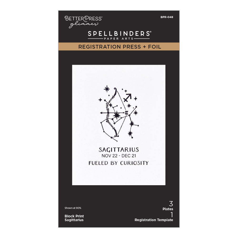 Block Print Sagittarius Registration Press + Foil Plate