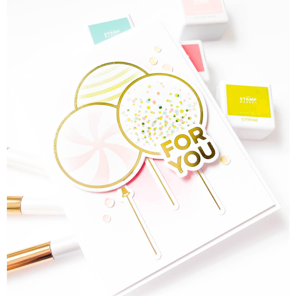 Party Balloons Bouquet Glimmer Hot Foil Plate & Die Set from the Its My Party Collection by Carissa Wiley