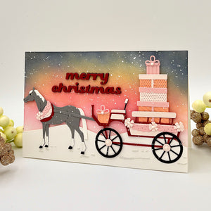 Christmas Horse-Drawn Wagon Etched Dies by Annie Williams