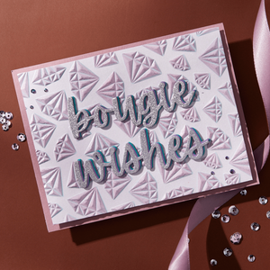 Born to Sparkle 3D Embossing Folder and Stencil Bundle from the Bougie Birthday Collection by Nina Boettcher