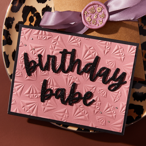 Born to Sparkle 3D Embossing Folder and Stencil Bundle from the Bougie Birthday Collection by Nina Boettcher