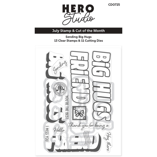 Sending Big Hugs Stamp & Cut Set of the Month - July 2025