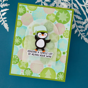 Cue the Merry Clear Stamp & Die of the Month - finished card project