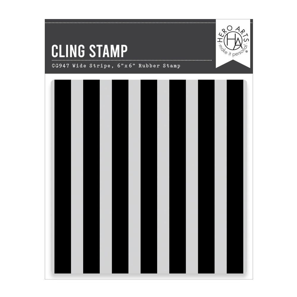 Wide Stripe Bold Print Cling Rubber Stamp