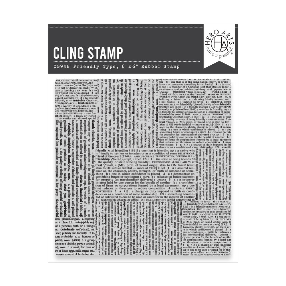 Friendly Type Cling Stamp
