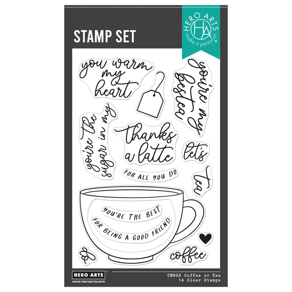 Hero Arts Coffee or Tea Clear Stamp Set