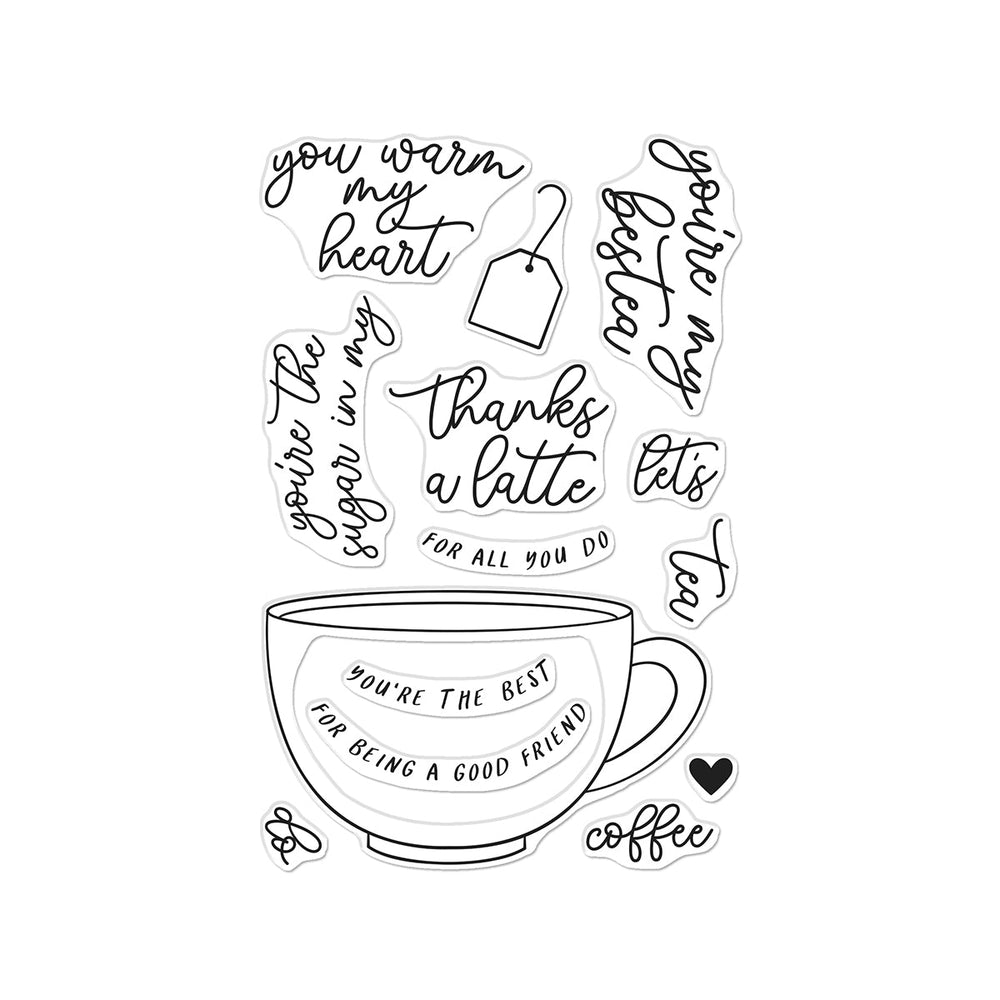 Hero Arts Coffee or Tea Clear Stamp Set