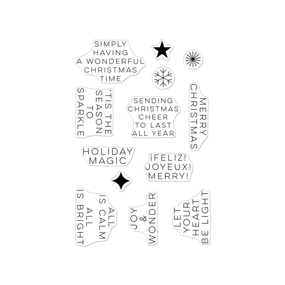 Modern Holiday Greetings Clear Stamp Set
