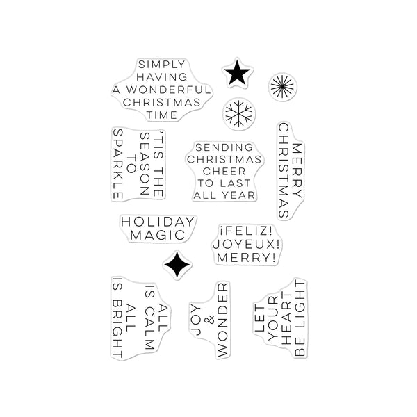 Modern Holiday Greetings Clear Stamp Set