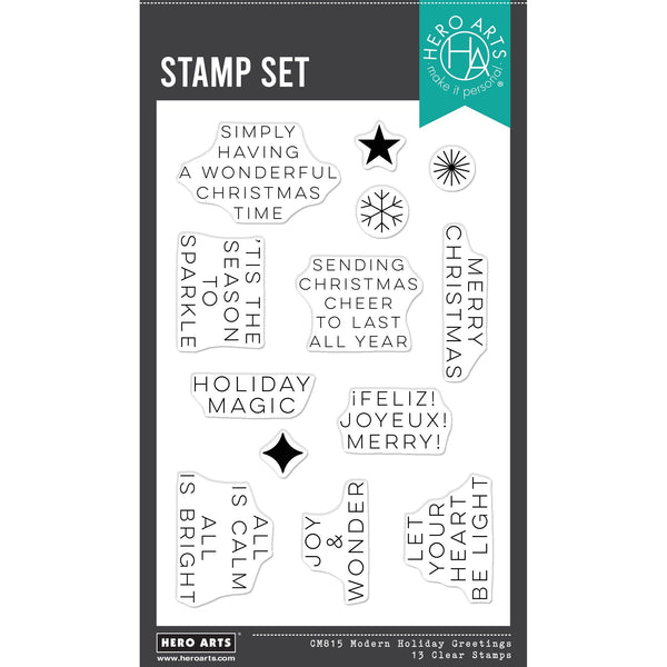 Modern Holiday Greetings Clear Stamp Set